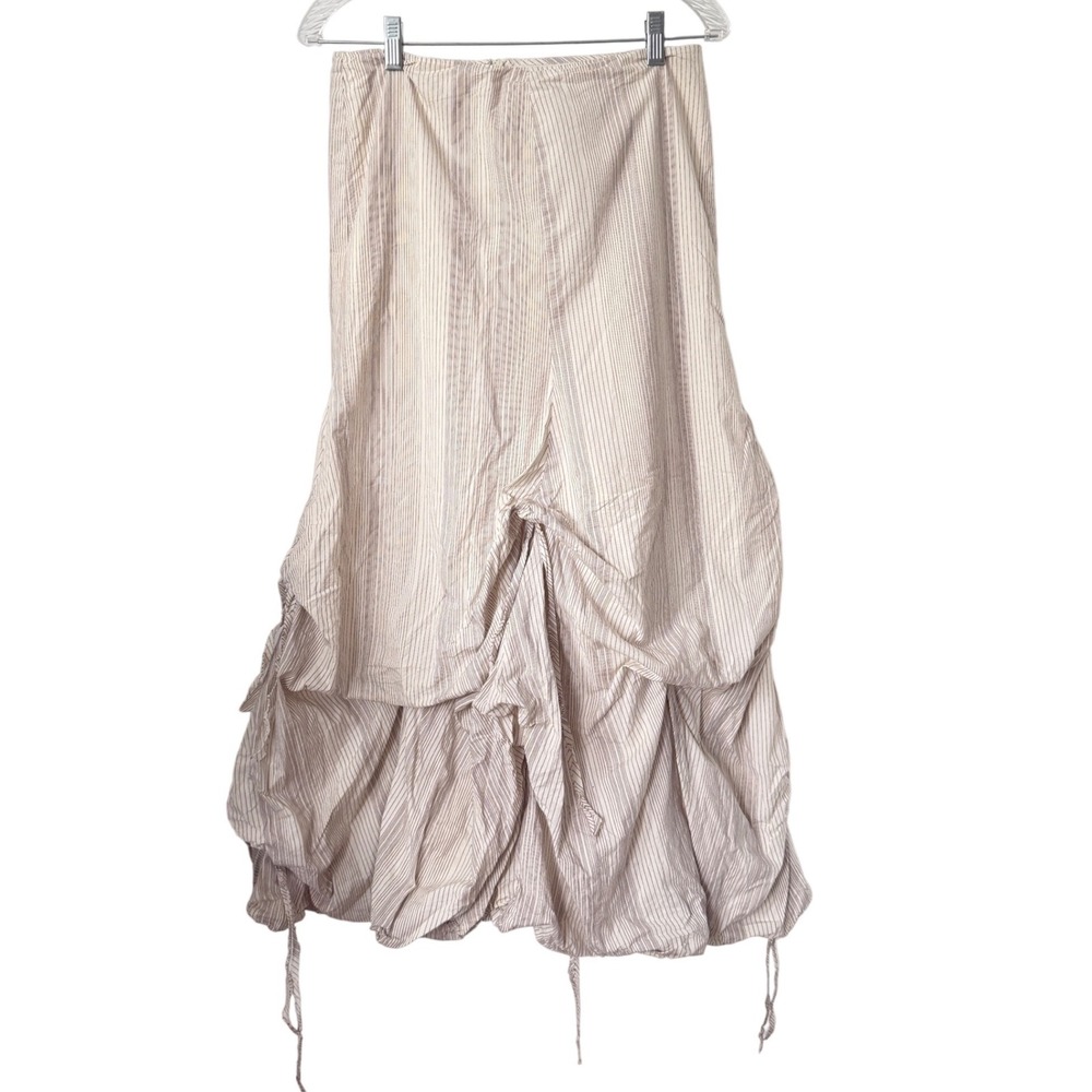 Polli Says... Pinstripe Bubble Hem Maxi Skirt pinstriped 2